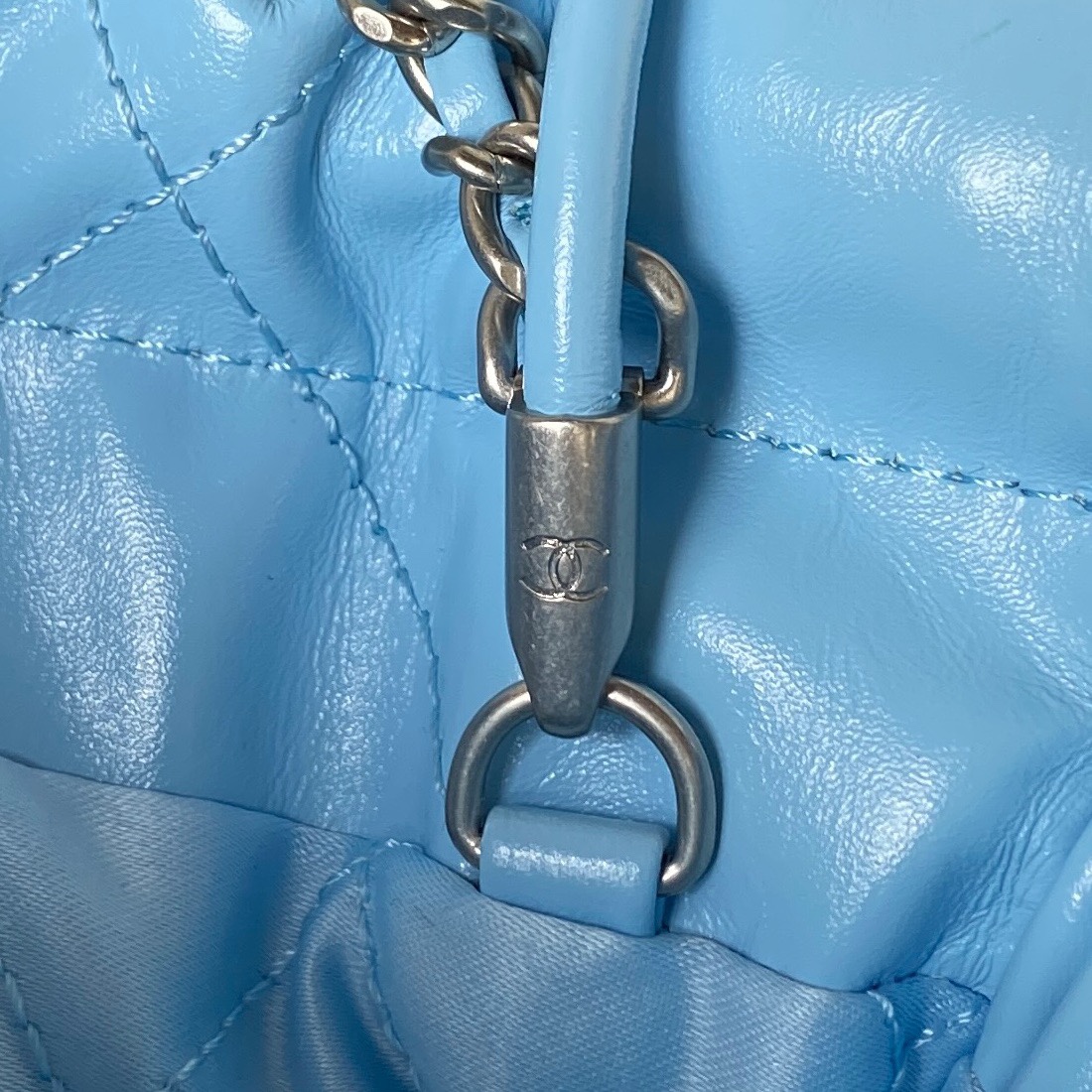 Calfskin 22 Mini Handbag Shoulder Bag AS3980 Light Blue